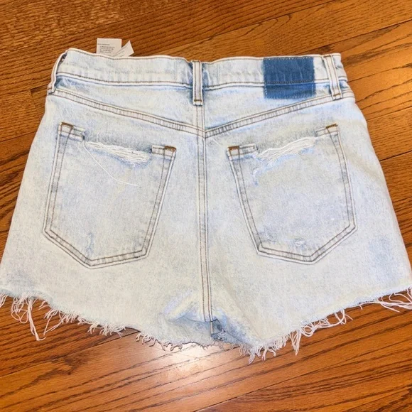 Light Wash Distressed Denim Women’s Shorts - Picture 2 of 5